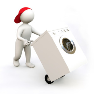 3D Man with Washing machine